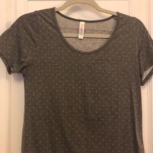 LuLaRoe Classic T Grey and White Polka Dot Size S